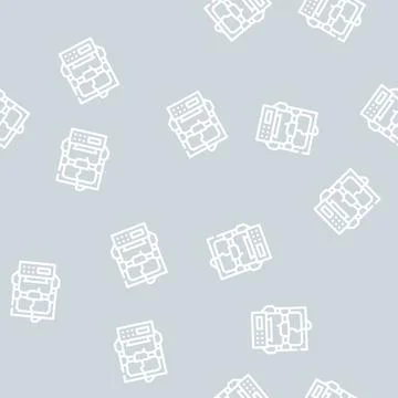 Entry level 3d printer line vector seamless pattern Illustrazione stock