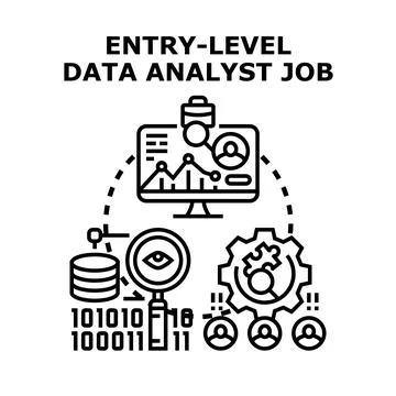 Entry level data analyst job concept vector 스톡 일러스트
