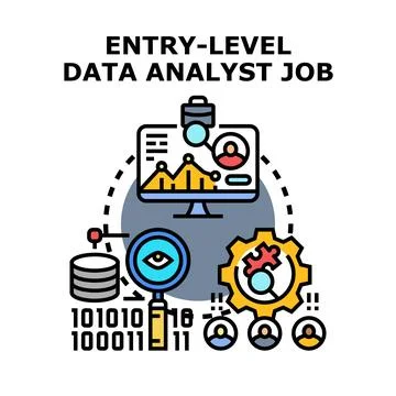 Entry level data analyst job concept vector 库存插图
