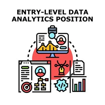 Entry level data analytics position recruitment process Illustrazione stock