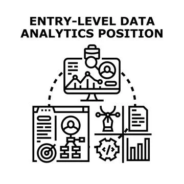 Entry level data analytics position recruitment process Stock Illustration