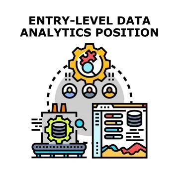 Entry level data analytics position concept illustration Stock Illustration