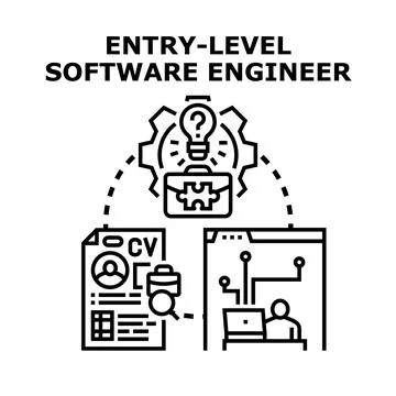 Entry level software engineer career development opportunity Illustrazione stock