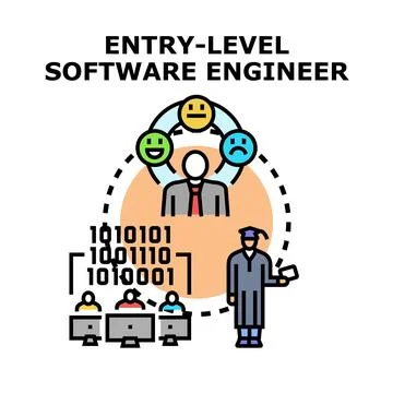 Entry level software engineer career development concept Illustrazione stock