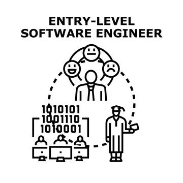 Entry level software engineer career development concept Illustrazione stock