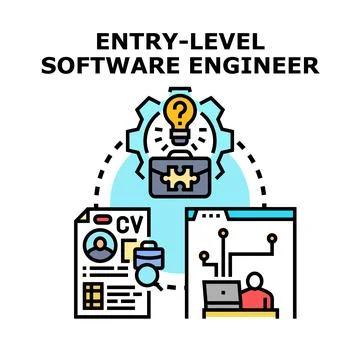 Entry level software engineer career development opportunity Stock Illustration
