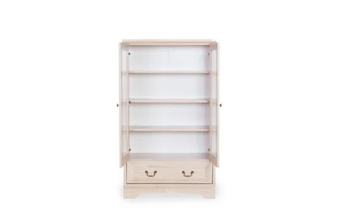 Entry open white cabinet isolated on white background with clipping path and  Stock Photos