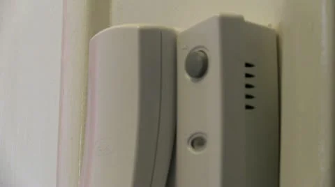 Entry phone button press red light Stock Footage 22339515