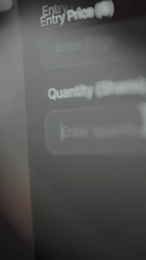 Entry Price Input field and Quantity input field, details for financial Stock Footage 328852614