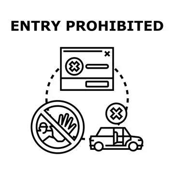 Entry prohibited concept illustrating blocked access and denial Illustrazione stock