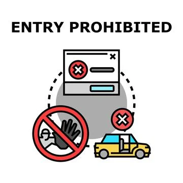 Entry prohibited concept illustrating blocked access and denial Stock Illustration