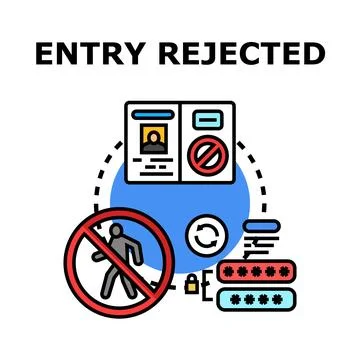 Entry rejected concept denying access or security blocking Illustrazione stock