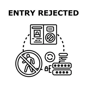 Entry rejected concept denying access or security blocking Stock Illustration