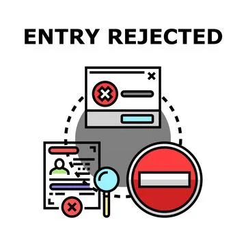 Entry rejected concept showing access denied and security block Stock Illustration