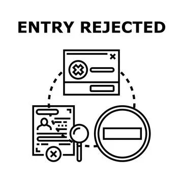 Entry rejected concept showing access denied and security block 스톡 일러스트
