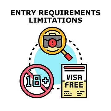 Entry requirements and limitations vector concept Stock Illustration