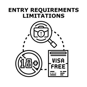 Entry requirements and limitations vector concept Stock Illustration
