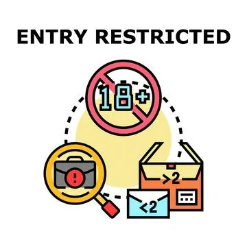 Entry restricted concept with age limit and data access Stock Illustration