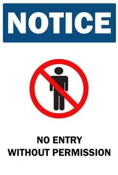 Entry Restricted Sign | No Entry sign | Prohibited Sign, Not Allowed Sign Stock Illustration