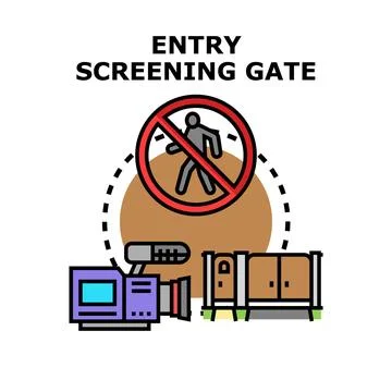 Entry screening gate for access control concept Stock Illustration