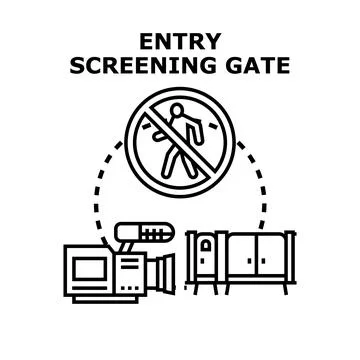 Entry screening gate for access control concept Stock Illustration