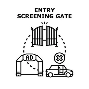 Entry screening gate for access control system Stock Illustration