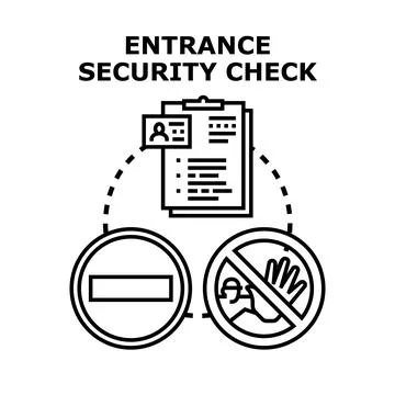 Entry security process authorizing access checking document Stock Illustration