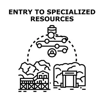 Entry to specialized resources vector concept illustration Illustrazione stock