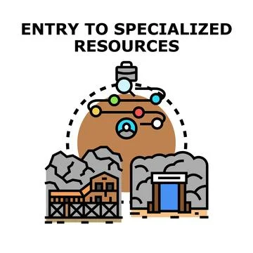 Entry to specialized resources vector concept illustration 스톡 일러스트