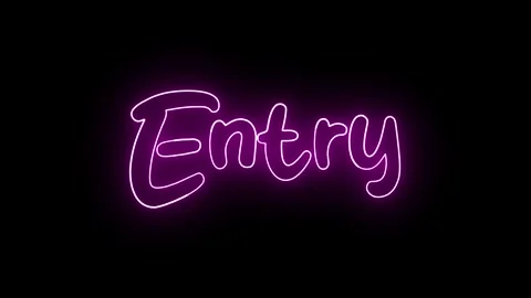 'Entry' text animation with neon glow line. Stock Footage 282576967