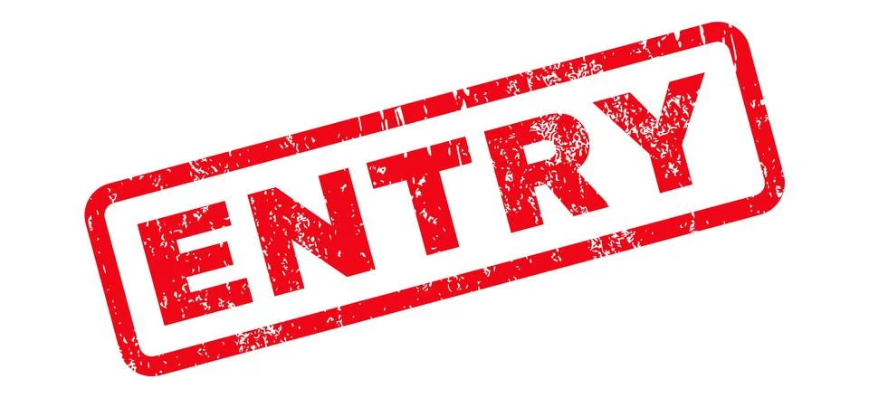 Entry Text Rubber Stamp Stock Illustration