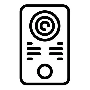 Entry video intercom icon outline vector. Electronic call Stock Illustration