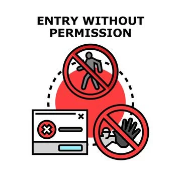 Entry without permission access restriction concept Stock Illustration