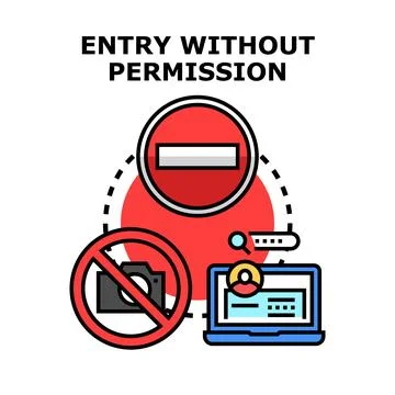 Entry without permission access restriction concept Stock Illustration