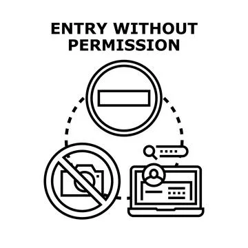Entry without permission access restriction concept 스톡 일러스트