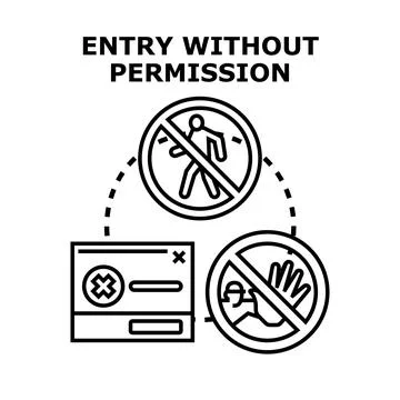 Entry without permission access restriction concept Stock Illustration