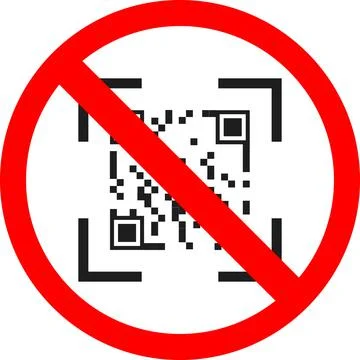 Entry without a QR code is prohibited. Vector image. イラスト素材