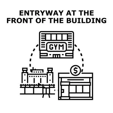 Entryway access points for different building types Stock Illustration