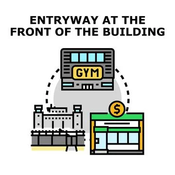 Entryway access points for different building types Stock Illustration