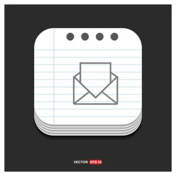 Envalope Icon Gray icon on Notepad Style template Vector EPS 10 Free Icon Stock Illustration