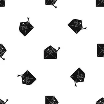 Envellope with graph pattern seamless black Stock Illustration