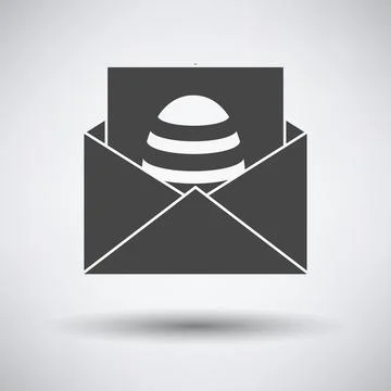Envelop With Easter Egg Icon 스톡 일러스트