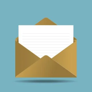 Envelop with paper message Stock Illustration