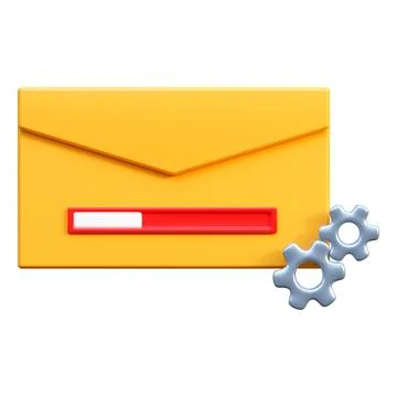 Envelope. 3D icon in the form of an envelope with a loaded message. . 스톡 일러스트