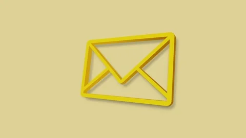 Envelope 3d icon isolated on yellow background. Received message concept. New Stock Footage 156898056