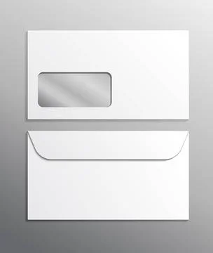  Envelope 3d vector realistic ad mockup white blank. Mail office template ... Stock Photos