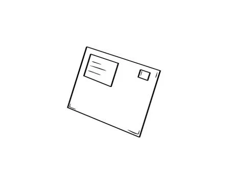 Envelope with address and post mark Stock Illustration