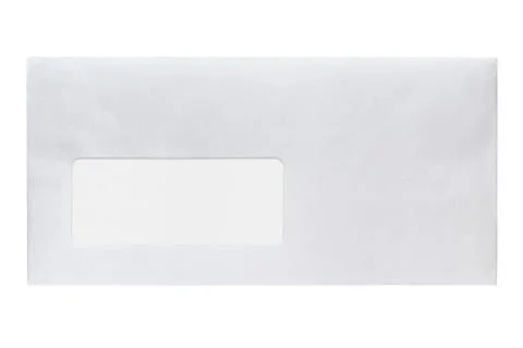 Envelope with address window isolated on white background Stock Photos