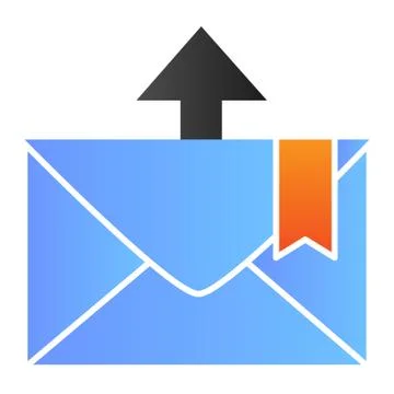 Envelope and arrow flat icon. Email color icons in trendy flat style. Message Stock Illustration