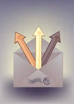 Envelope and arrows Stock Illustration